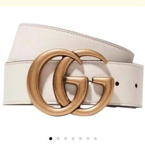 Gucci Ivory GG Logo Size 85 Belt
